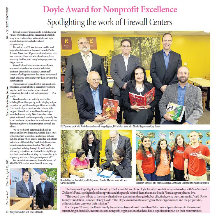 Sun Sentinel – Doyle Award for Nonprofit Excellence