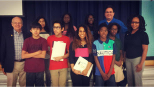 Firewall Board member, Bill Marks (left) with Firewall students and staff